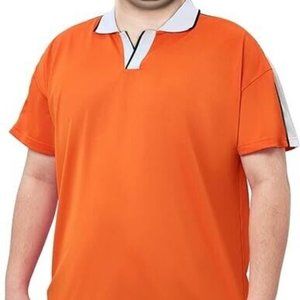 Deep Orange Moisture Wicking Short Sleeve Golf Polo sz M